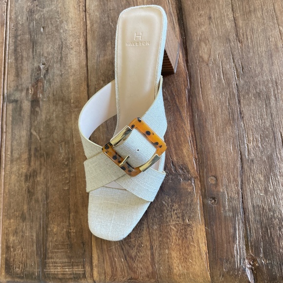 H by Halston Shoes - Halston buckle slides -time to paint your toes!